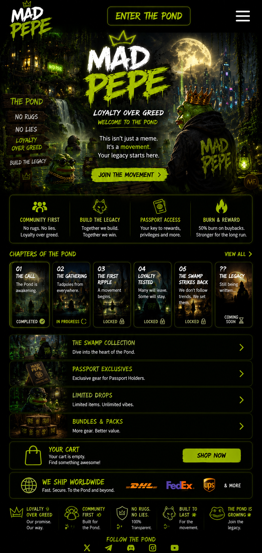 MAD PEPE Home mobile page artwork